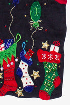 Vintage Heirloom Collectibles Beaded Bedazzled Stockings Ugly Christmas Vest (2000s)