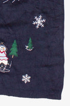 Vintage Holiday Joy Skating Snowmen Ugly Christmas Vest (1990s)
