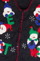 Let It Snow Snowmen White Stag Ugly Christmas Vest (2000s)