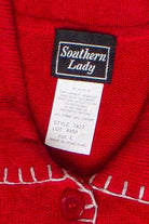 Vintage Southern Lady Hand Stitched Reindeer & Trees Ugly Christmas Vest (1990s)