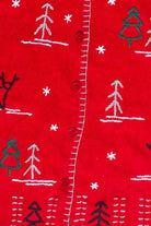 Vintage Southern Lady Hand Stitched Reindeer & Trees Ugly Christmas Vest (1990s)