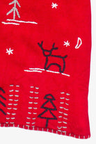 Vintage Southern Lady Hand Stitched Reindeer & Trees Ugly Christmas Vest (1990s)