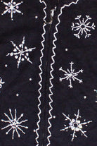Beaded Sequin Snowflakes Mercer Street Studio Zip Up Ugly Christmas Vest (2000s)