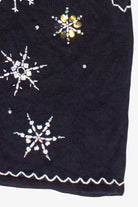 Beaded Sequin Snowflakes Mercer Street Studio Zip Up Ugly Christmas Vest (2000s)