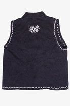 Beaded Sequin Snowflakes Mercer Street Studio Zip Up Ugly Christmas Vest (2000s)