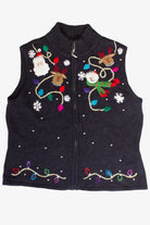 Vintage Christmas Lights Zip Up Ugly Christmas Vest (2000s)
