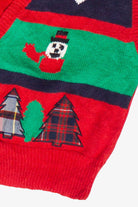 Vintage Haberdashery Plaid Patch Knit Ugly Christmas Vest (1993)