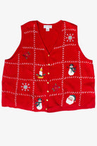 Vintage Croft & Barrow Hand Stitching Christmas Patches Ugly Christmas Vest (2000s)