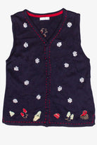 Vintage Winter Wear Hand Embroidered Ugly Christmas Vest (2000s)
