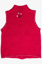 Vintage Embroidered Snowflakes Patches Ugly Christmas Vest (2000s)