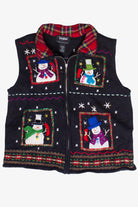 Vintage Snowmen Portraits Ugly Christmas Vest (2000s)