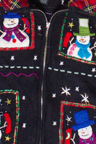 Vintage Snowmen Portraits Ugly Christmas Vest (2000s)