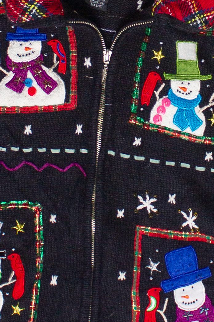 Vintage Snowmen Portraits Ugly Christmas Vest (2000s)