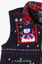 Vintage Snowmen Portraits Ugly Christmas Vest (2000s)