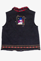 Vintage Snowmen Portraits Ugly Christmas Vest (2000s)