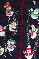 Vintage Beaded Snowfall Snowmen Ugly Christmas Vest (2000s)