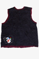 Vintage Beaded Snowfall Snowmen Ugly Christmas Vest (2000s)