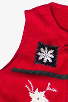 Crazy Horse Holiday Patches Bell Zip Up Ugly Christmas Vest (2000s)