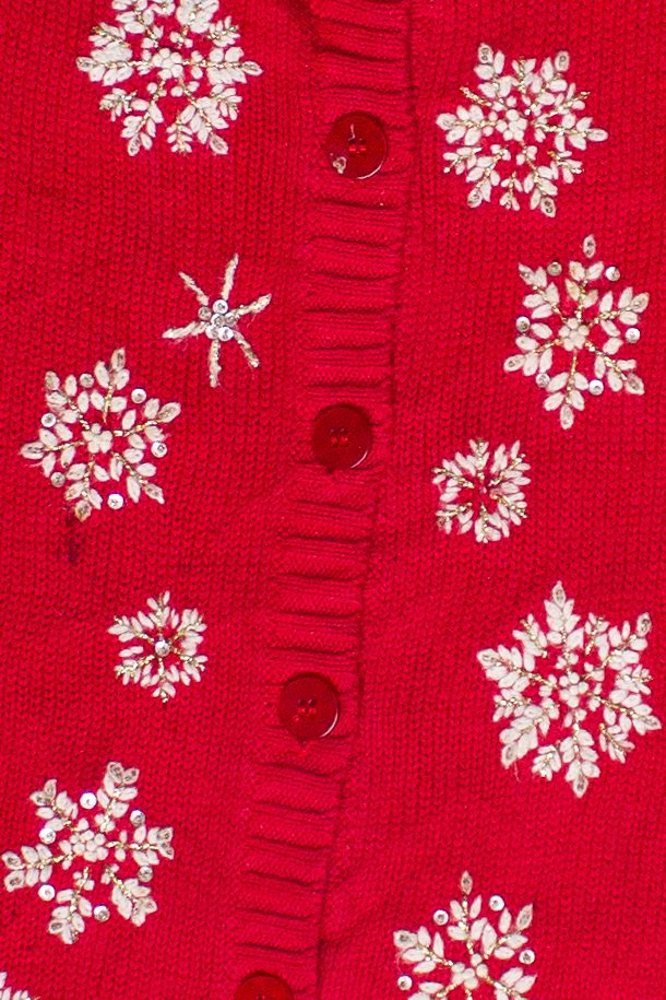 Vintage Breckenridge Embroidered Sequin Snowflakes Ugly Christmas Vest (2000s)