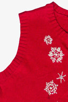 Vintage Breckenridge Embroidered Sequin Snowflakes Ugly Christmas Vest (2000s)