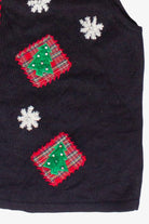Plaid Christmas Tree Patches Crazy Horse Ugly Christmas Vest (2000s)