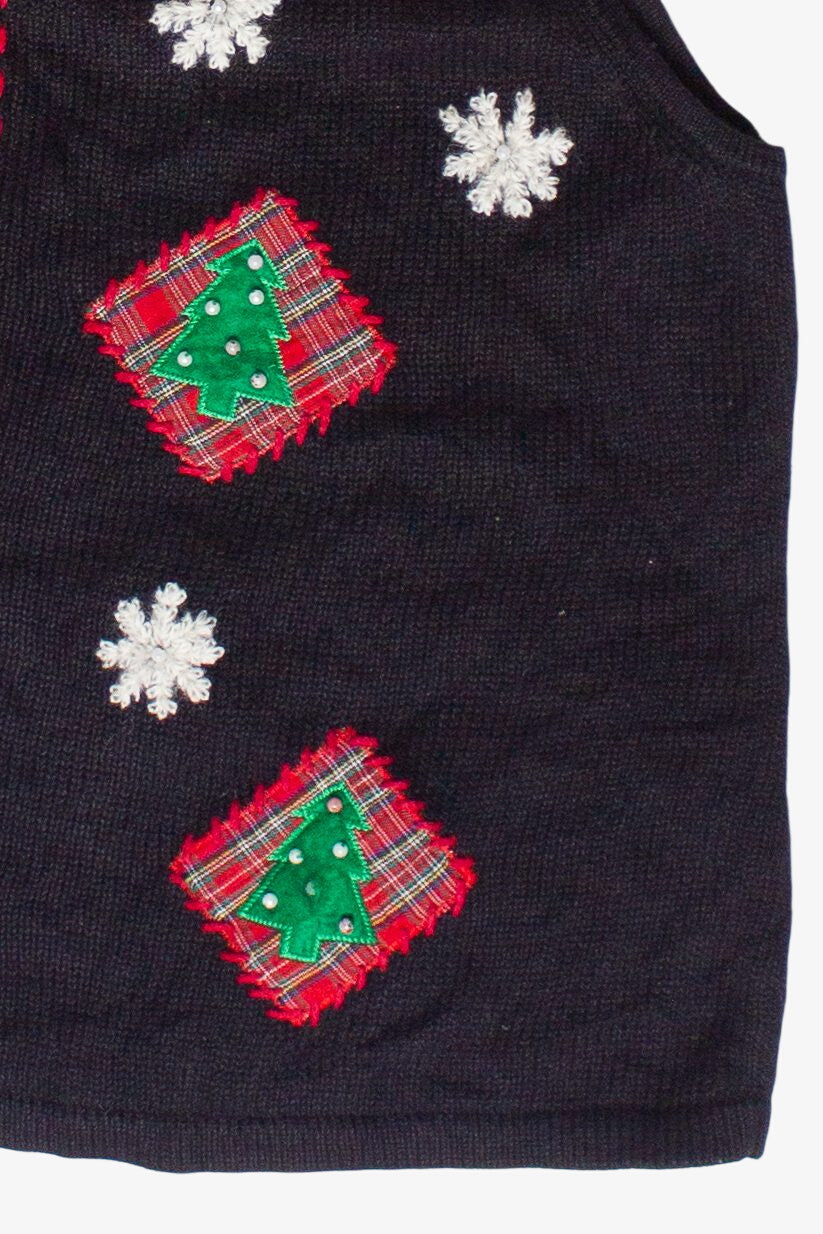 Plaid Christmas Tree Patches Crazy Horse Ugly Christmas Vest (2000s)