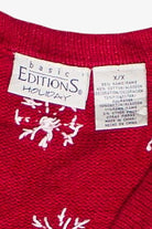 Vintage Ice Skates & Mittens Basic Editions Ugly Christmas Vest (2000s)