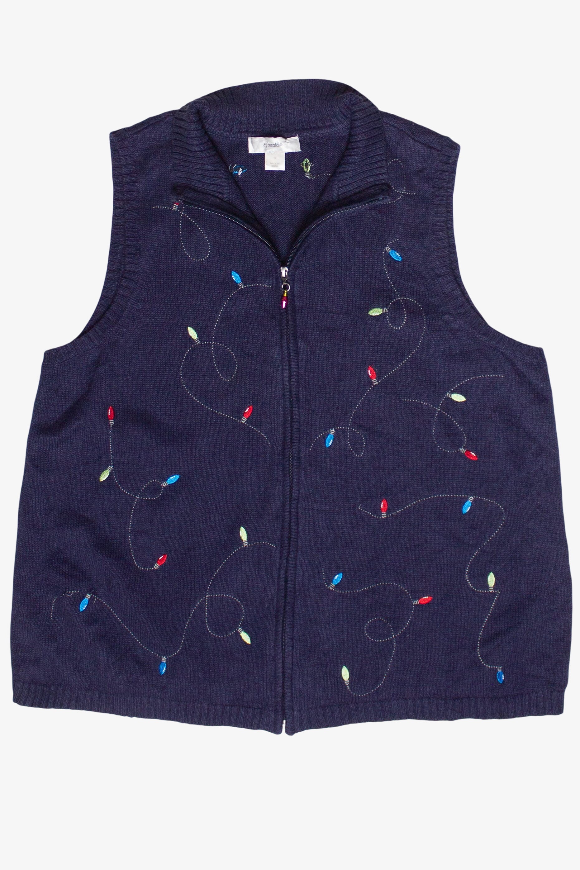 String Holiday Lights CJ Banks Ugly Christmas Vest (2000s)