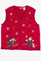 Vintage Pappagallo Caroling Snowmen Ugly Christmas Vest (1990s)