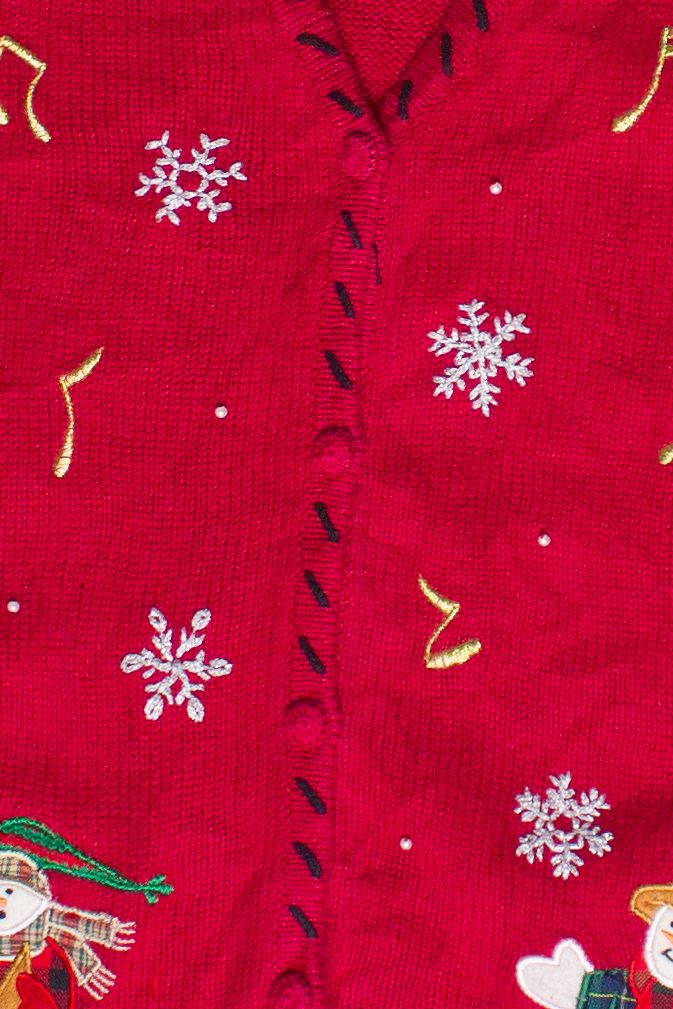 Vintage Pappagallo Caroling Snowmen Ugly Christmas Vest (1990s)