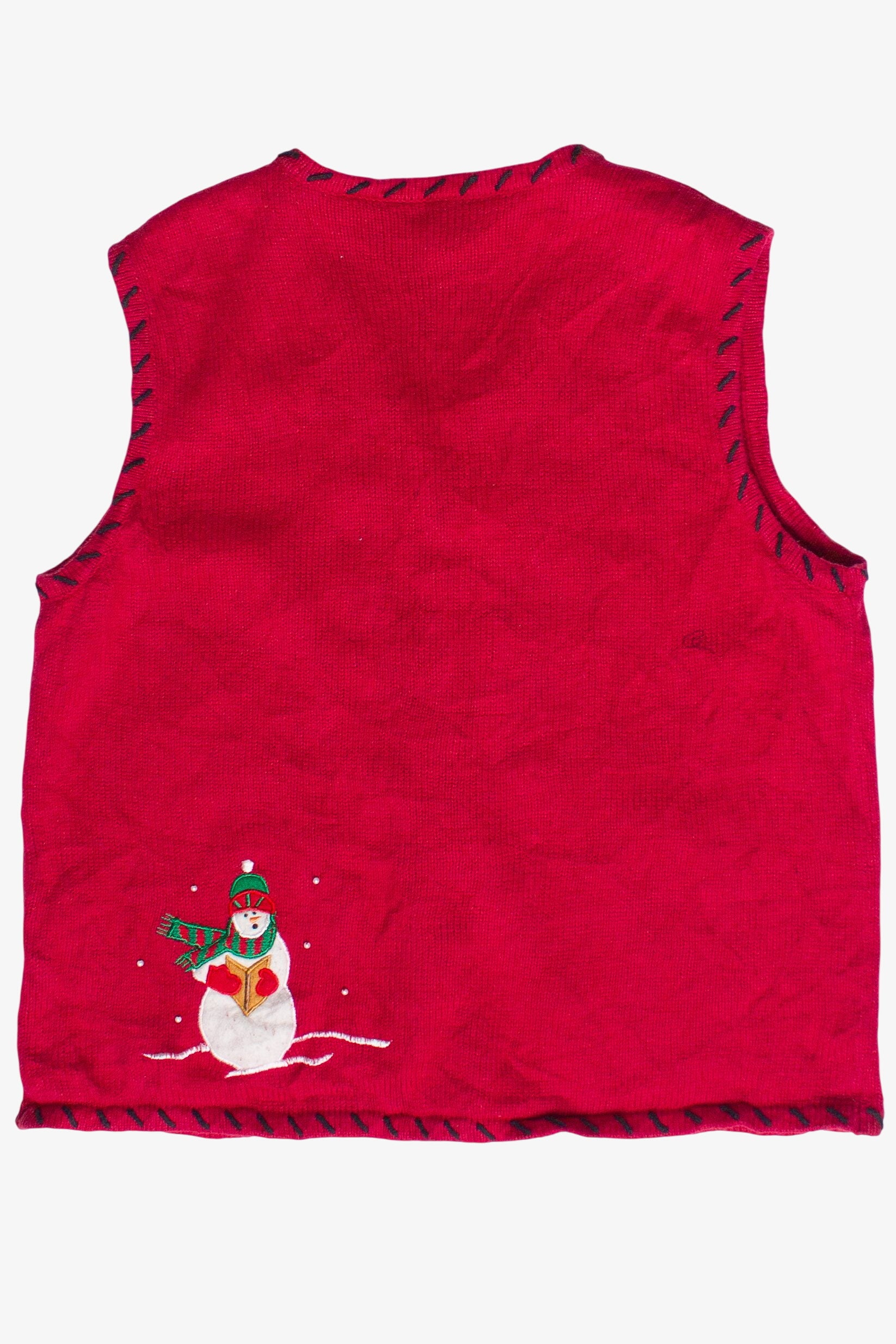 Vintage Pappagallo Caroling Snowmen Ugly Christmas Vest (1990s)