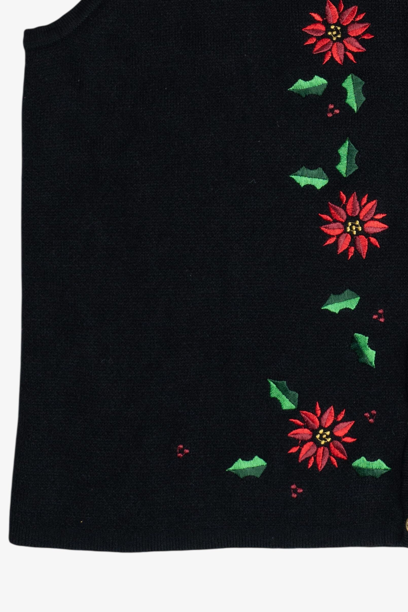 Vintage Poinsettia Croft & Barrow Ugly Christmas Sweater (1990s)