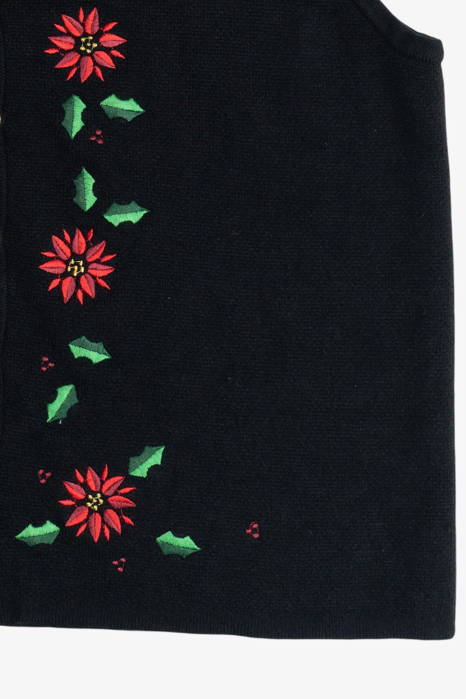 Vintage Poinsettia Croft & Barrow Ugly Christmas Sweater (1990s)