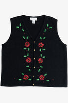 Vintage Poinsettia Croft & Barrow Ugly Christmas Sweater (1990s)