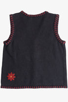 Vintage Black Holiday Editions Poinsettia Ugly Christmas Vest (1990s)