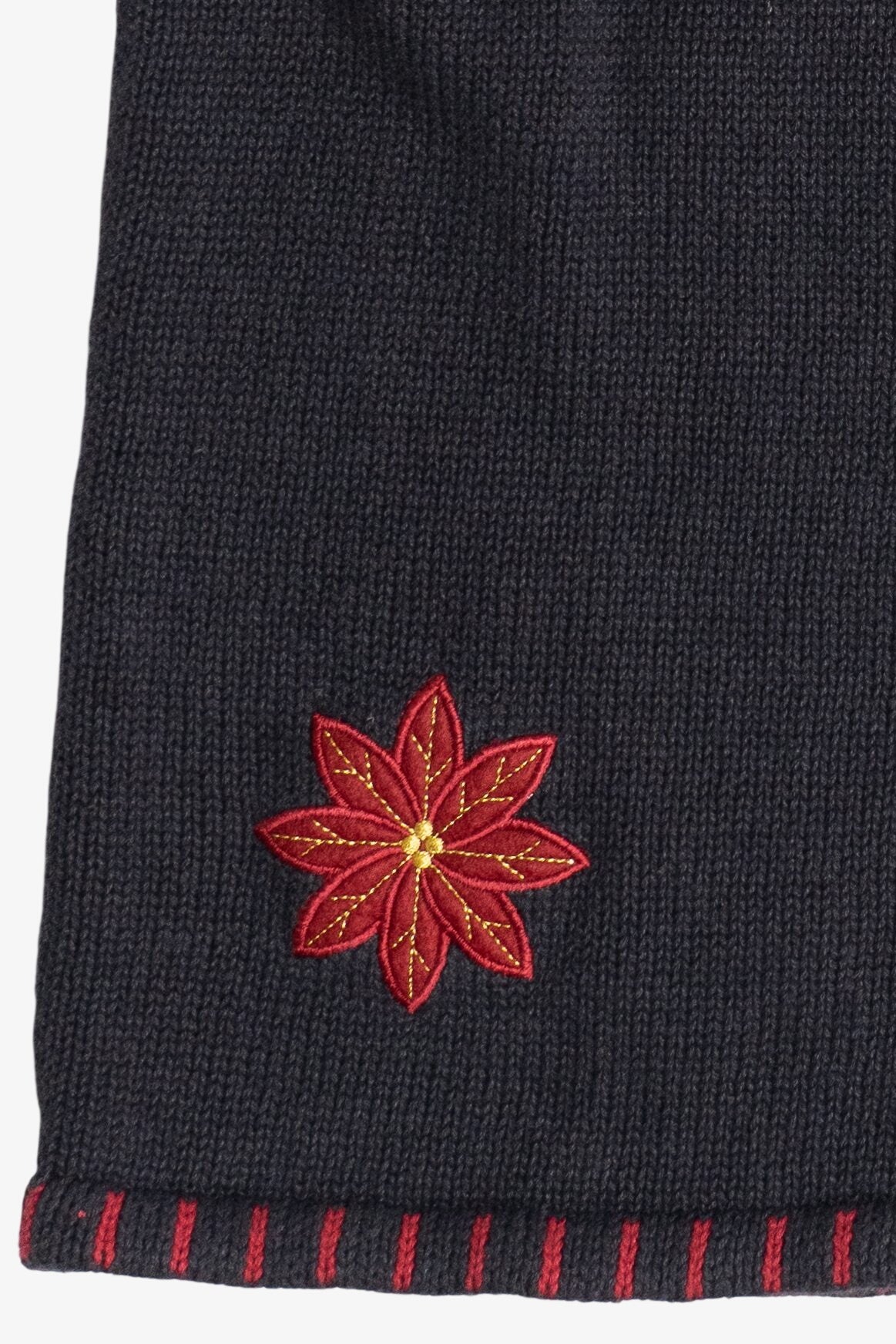 Vintage Black Holiday Editions Poinsettia Ugly Christmas Vest (1990s)