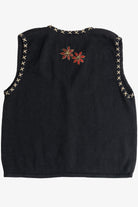 Vintage Poinsettias Billie Brooks Ugly Christmas Vest (1990s)