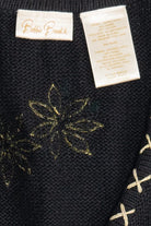 Vintage Poinsettias Billie Brooks Ugly Christmas Vest (1990s)