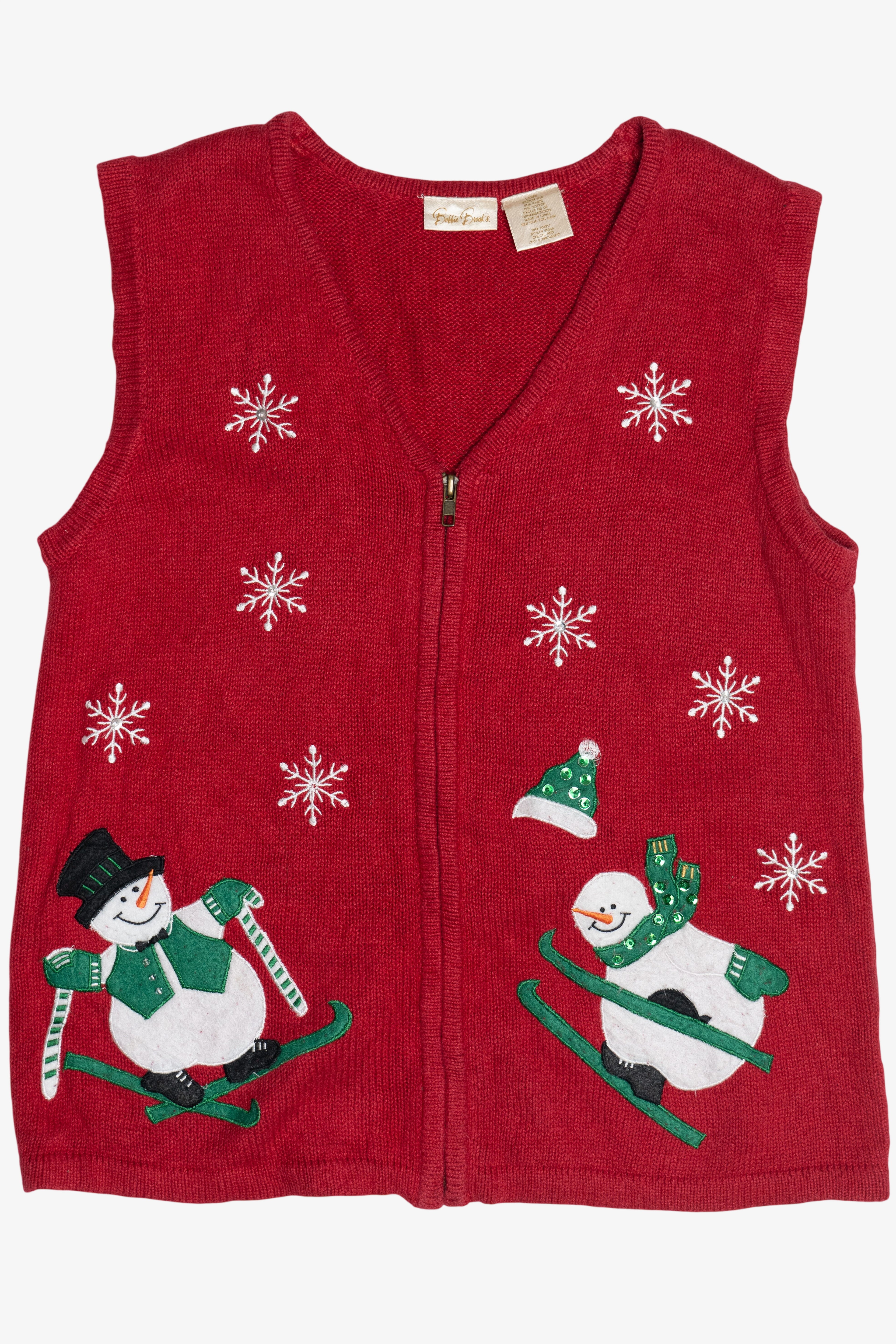 Vintage Bobbie Brooks Snowmen Ugly Christmas Vest (1990s)