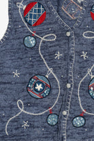 Vintage Bobbie Brooks Americana Ornaments Ugly Christmas Vest (1990s)