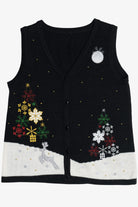 Vintage Reindeer In The Snow Ugly Christmas Vest (2000s)