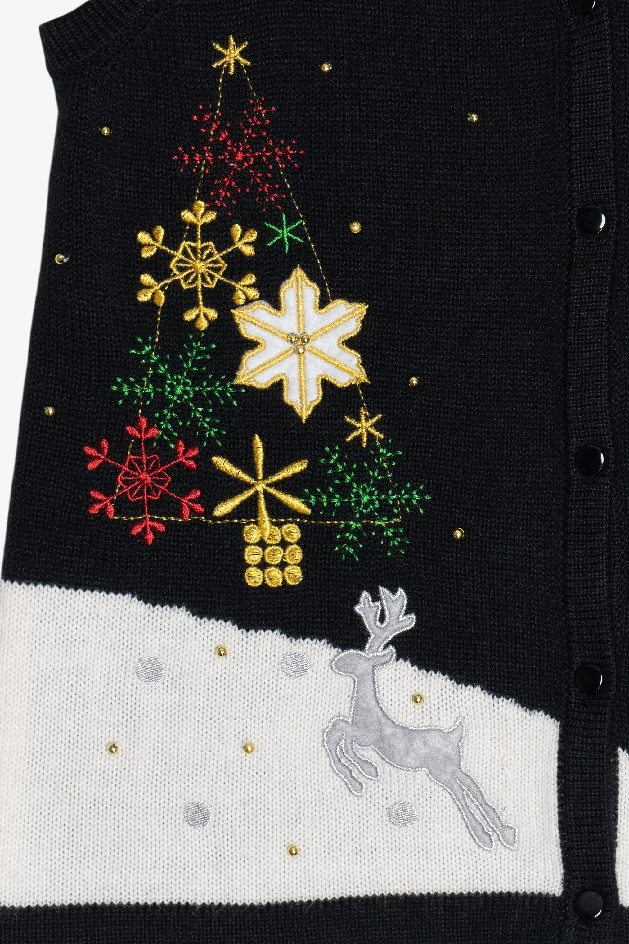 Vintage Reindeer In The Snow Ugly Christmas Vest (2000s)