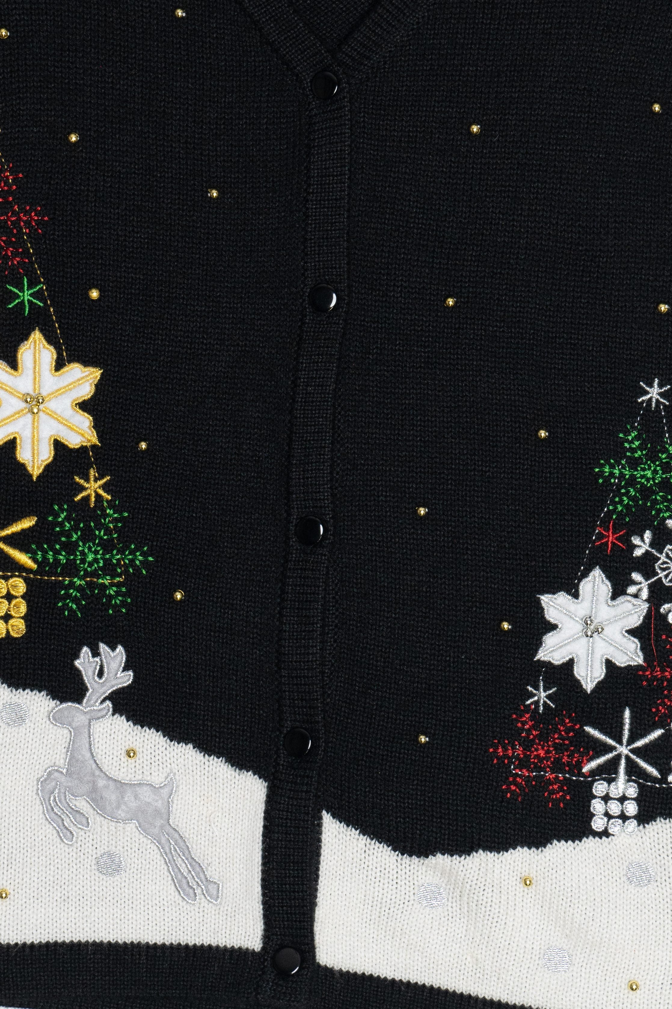 Vintage Reindeer In The Snow Ugly Christmas Vest (2000s)