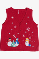Vintage Snowmen With Tree Ugly Christmas Vest (2000s)