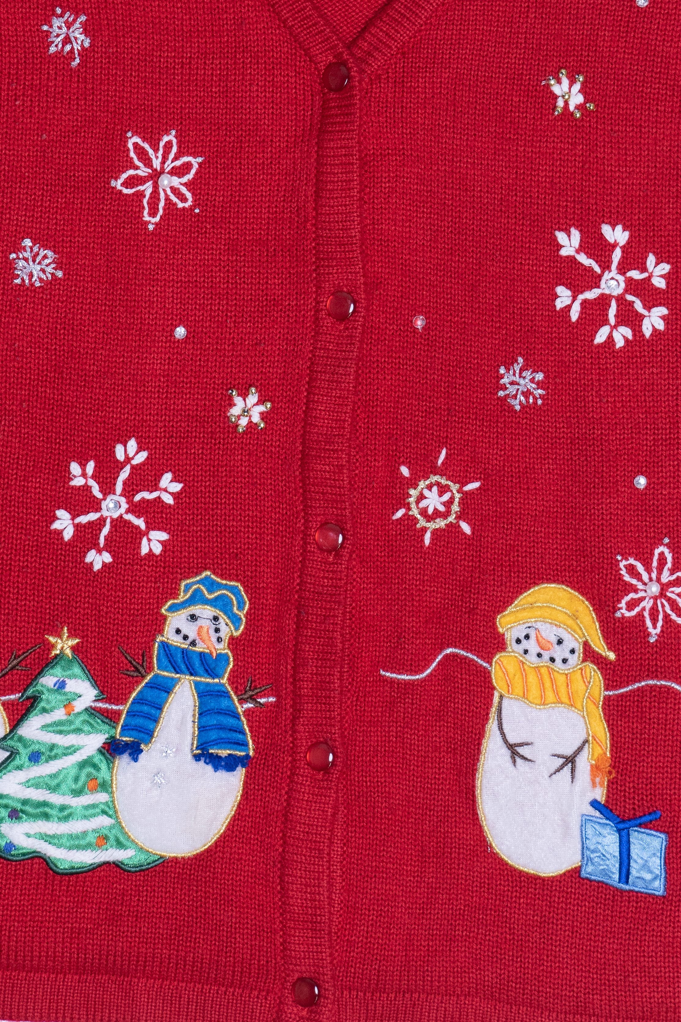 Vintage Snowmen With Tree Ugly Christmas Vest (2000s)