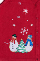 Vintage Snowmen With Tree Ugly Christmas Vest (2000s)