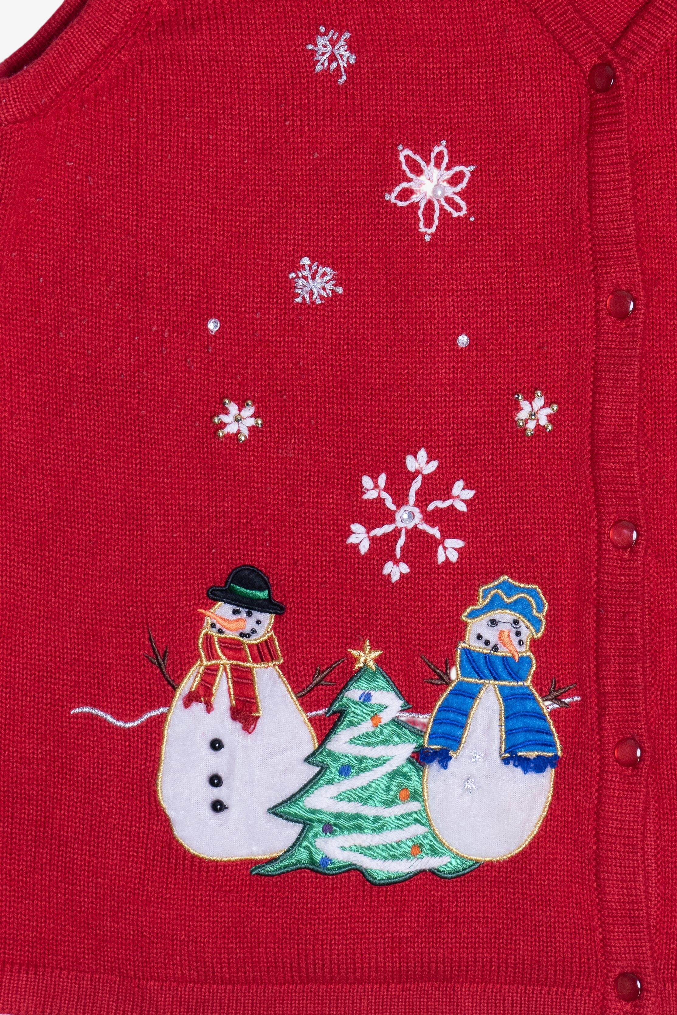 Vintage Snowmen With Tree Ugly Christmas Vest (2000s)