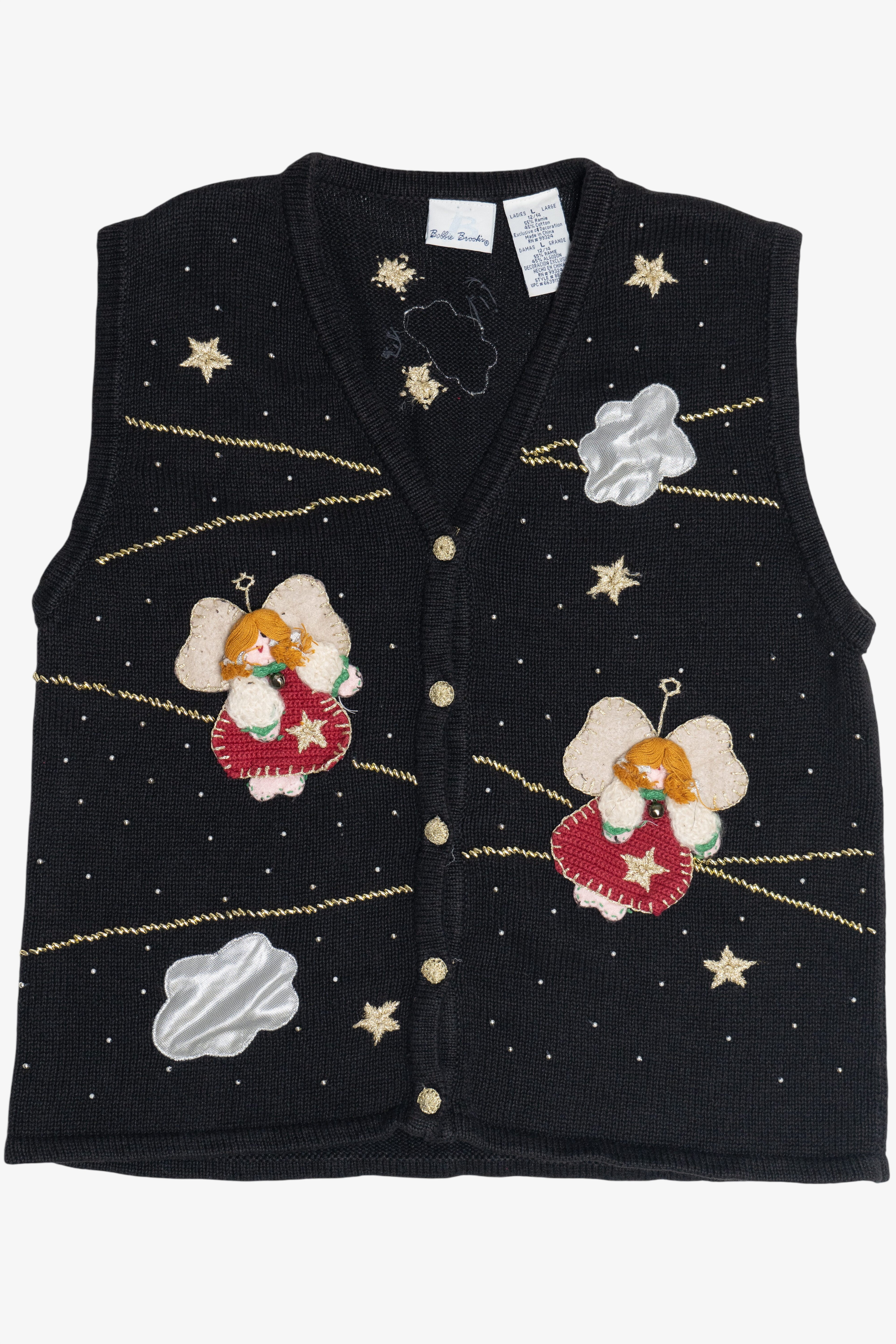 Vintage Angles In The Night Sky Ugly Christmas Vest (1990s)