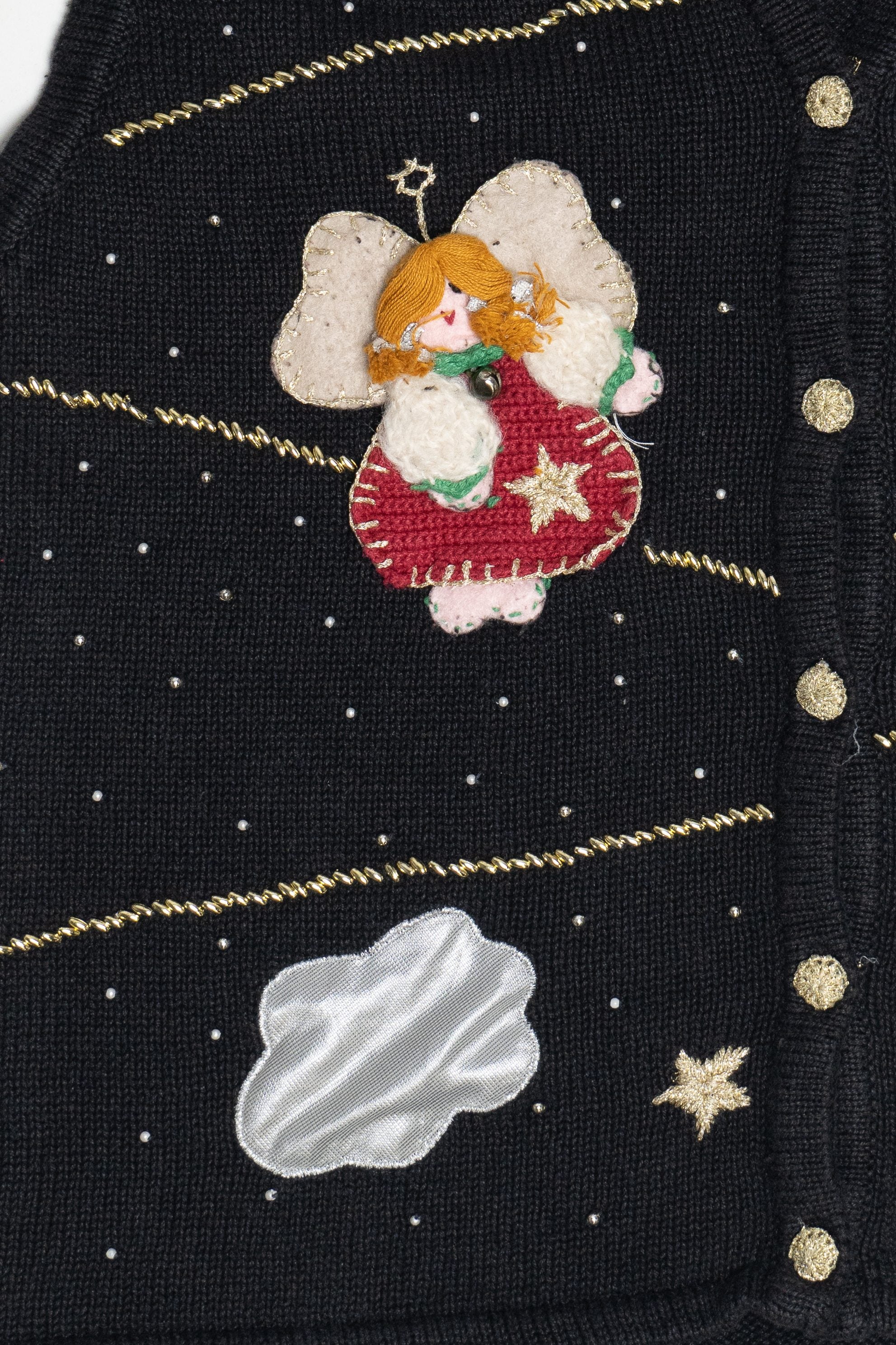 Vintage Angles In The Night Sky Ugly Christmas Vest (1990s)