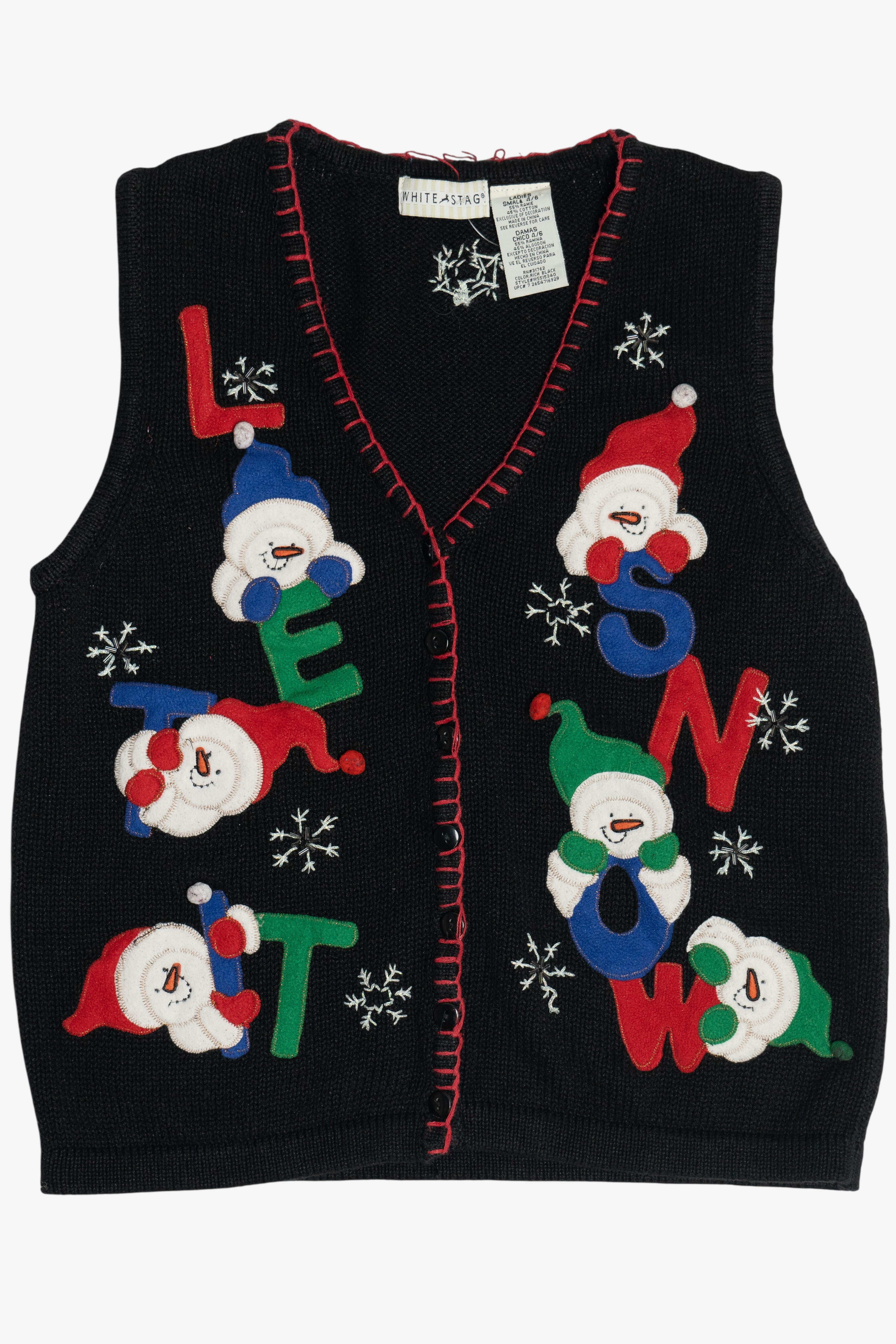 Vintage "Let It Snow" Ugly Christmas Vest (1990s)